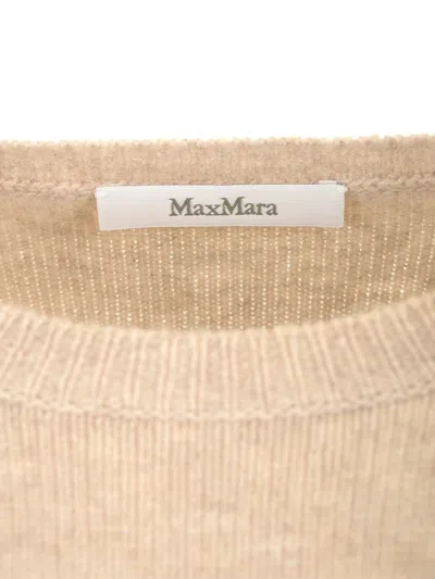 Max Mara Crew Neck Wool Blend Quota Sweater In Brown