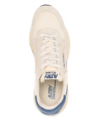 Autry 'reelwind Super Vintage' Grey Sneakers With Logo Patch On The Tongue And Contrasting Heel