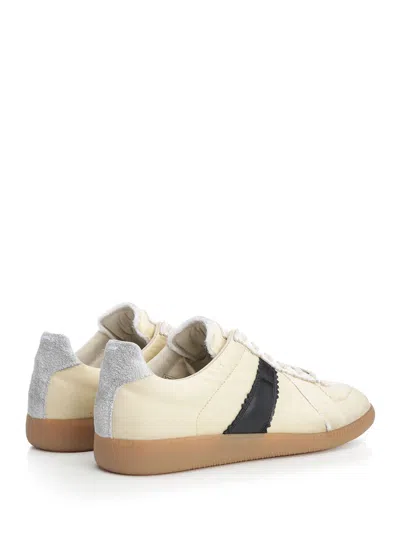 Maison Margiela Replica Leather And Suede-trimmed Twill Sneakers