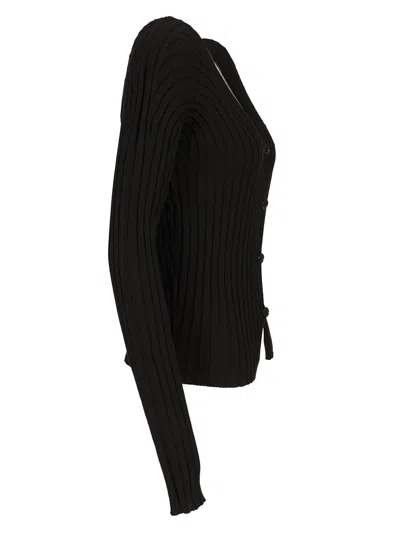 Acne Studios Ribbed Cotton Cardigan Knitwear Black