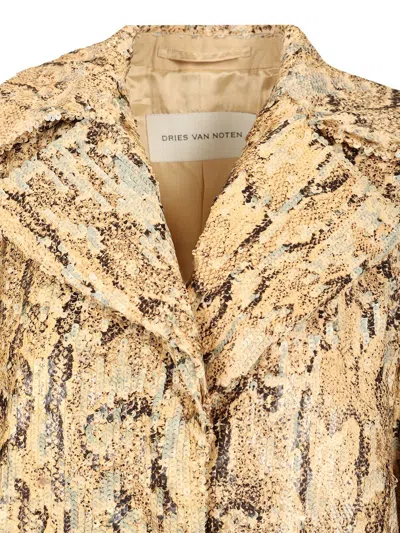 Dries Van Noten Ricca Coats Beige In Neutral