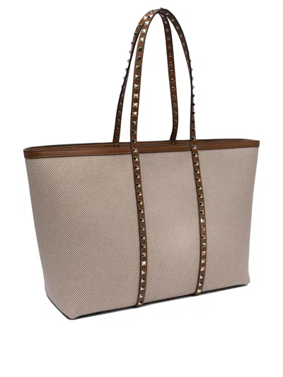 Valentino Rockstud Shoulder Bags Beige