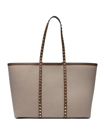 Valentino Rockstud Shoulder Bags Beige