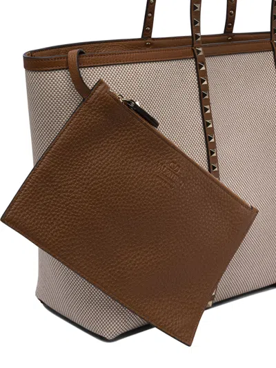 Valentino Rockstud Shoulder Bags Beige