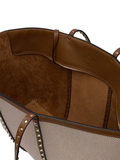 Valentino Rockstud Shoulder Bags Beige