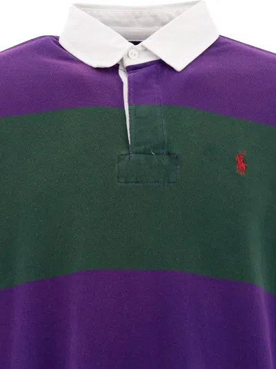Polo Ralph Lauren Striped Long Sleeve Rugby Shirt With Buttoned Collar