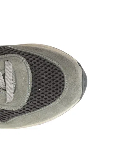Golden Goose Running Sole In Green Suede With White Leather Star And Heel In Gray