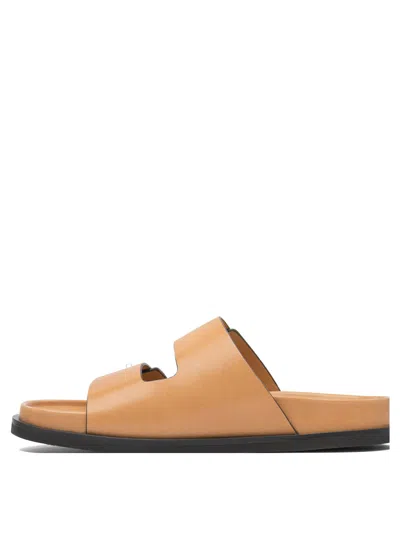 Tory Burch Round Toe Leather Dual Strap Sandals