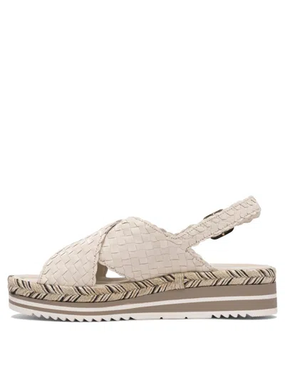 Pons Quintana Woven Leather Cross-strap Sandals With Rubber Sole In Neutral