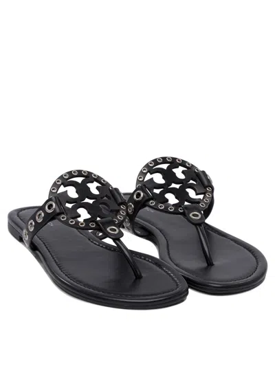 Tory Burch Miller Eyelet T-strap Flat Sandals