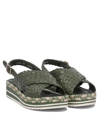 Pons Quintana Woven Leather Platform Sandals With Adjustable Buckle