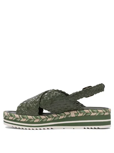 Pons Quintana Woven Leather Platform Sandals With Adjustable Buckle