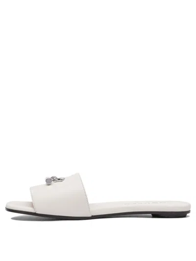 Alexander Mcqueen Leather Cross-bar Slide Sandals In White