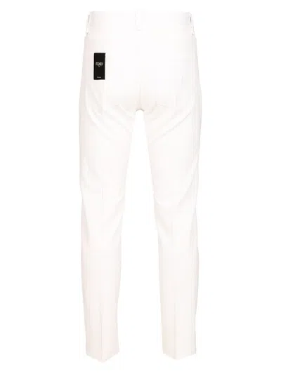 Fendi Regular Denim White Wth Ff Embroidery Jeans White In White