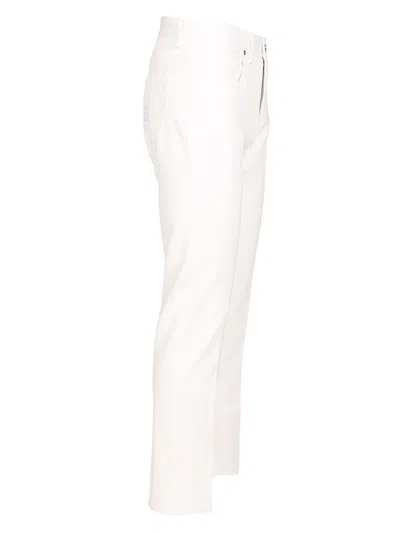 Fendi Regular Denim White Wth Ff Embroidery Jeans White In White