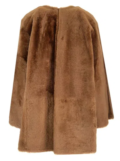 Max Mara Double-sided Lacon Wool Cardigan Coat In Brown