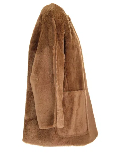 Max Mara Double-sided Lacon Wool Cardigan Coat In Brown