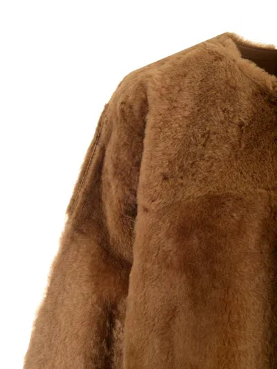 Max Mara Double-sided Lacon Wool Cardigan Coat In Brown