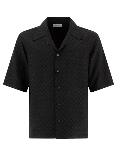 Alexander Mcqueen Camp Collar Hawaiian Black Viscose Shirt In Black