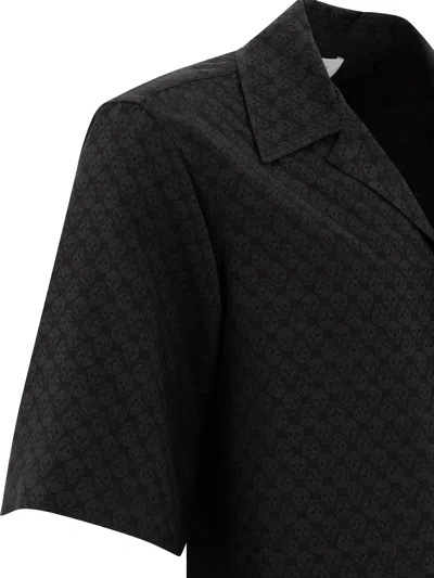 Alexander Mcqueen Camp Collar Hawaiian Black Viscose Shirt In Black