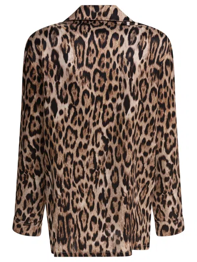 Sleep No More Brown Silk Shirt In Multi