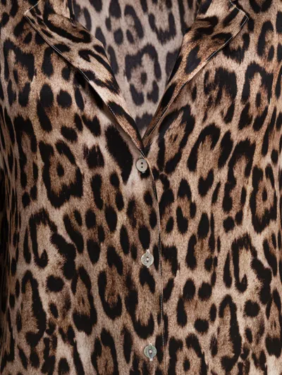 Sleep No More Brown Silk Shirt In Multi