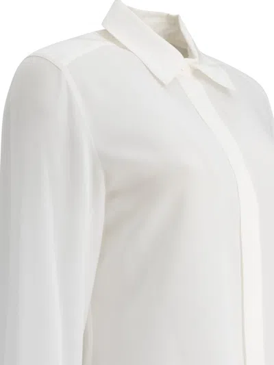 Sportmax Gemona Crêpe Long-sleeved Shirt In White