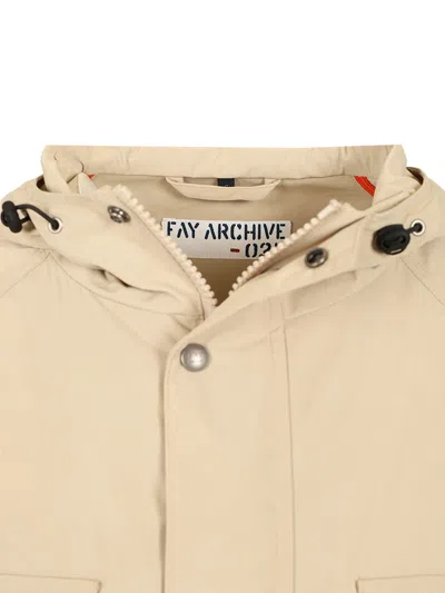 Fay Nylon Windbreaker With Hood And Pockets