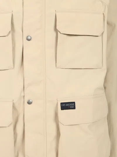 Fay Nylon Windbreaker With Hood And Pockets