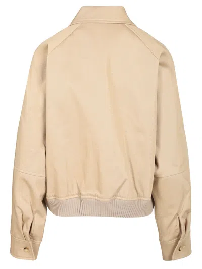 Maison Kitsuné Short Jacket With Shirt Collar Jackets Beige