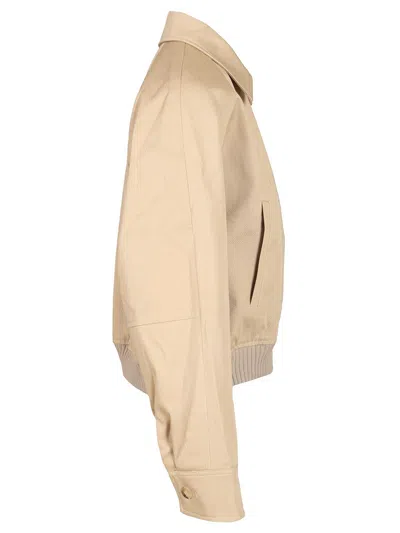 Maison Kitsuné Short Jacket With Shirt Collar Jackets Beige