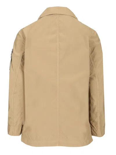 Stone Island Short Nylon Trench Coat Coats Beige