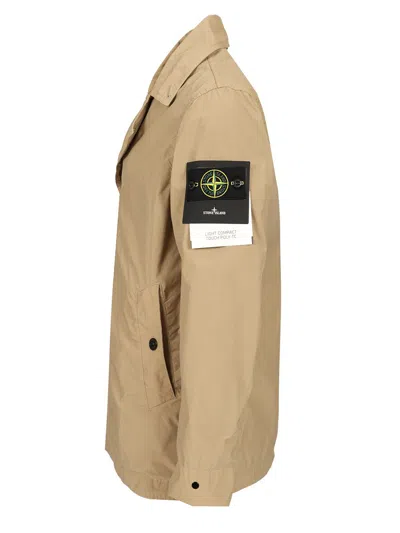 Stone Island Short Nylon Trench Coat Coats Beige
