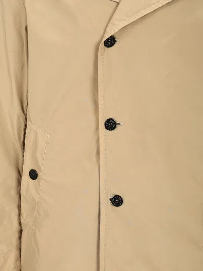 Stone Island Short Nylon Trench Coat Coats Beige