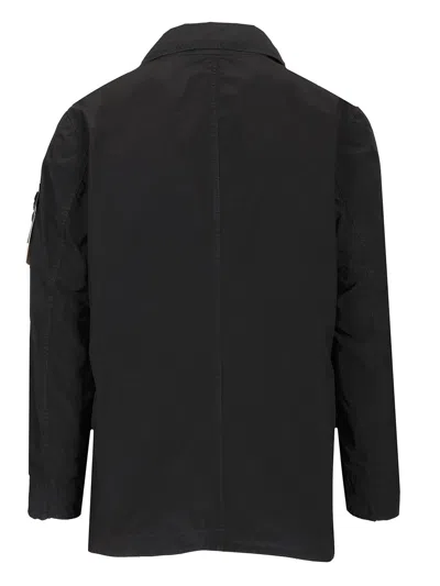 Stone Island Short Nylon Trench Coat Jackets Blue