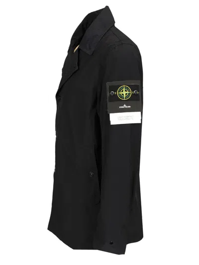 Stone Island Short Nylon Trench Coat Jackets Blue