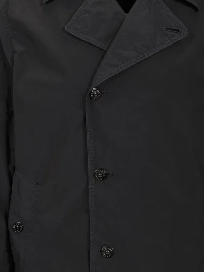 Stone Island Short Nylon Trench Coat Jackets Blue