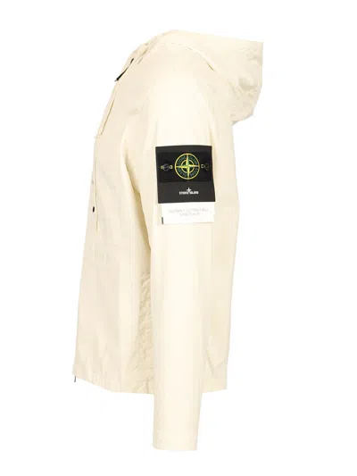 Stone Island Hooded Parka In White