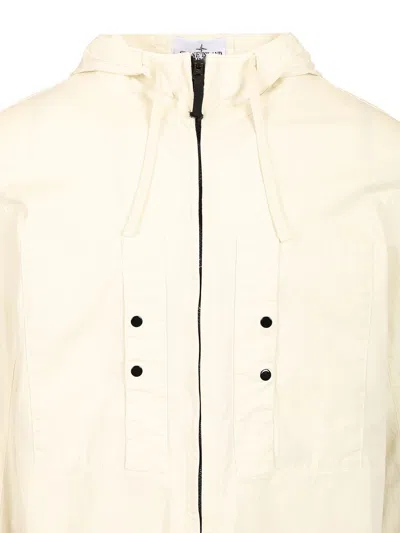 Stone Island Hooded Parka In White