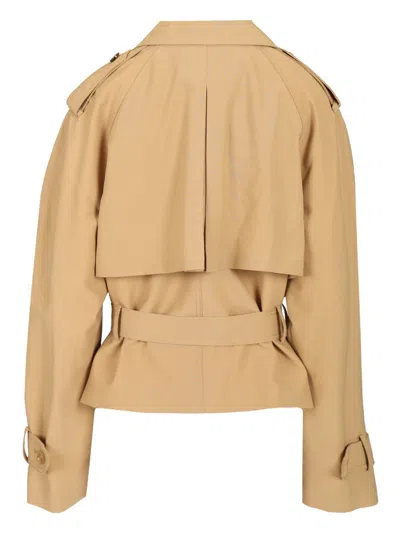 Marni Stretch Polyester Blend Trench Coat In Neutral