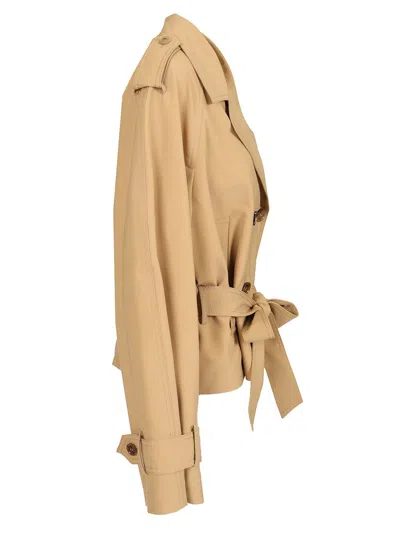 Marni Stretch Polyester Blend Trench Coat In Neutral