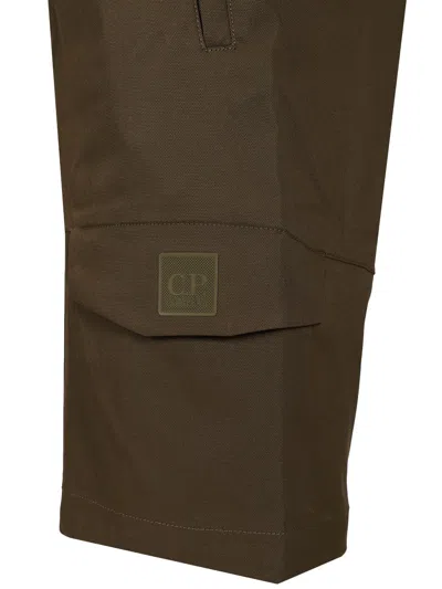 C.p. Company Shorts In Technical Fabric Trousers Green In Brown