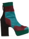 Pierre Hardy Colour Block Platform Ankle Boots In Multicolour