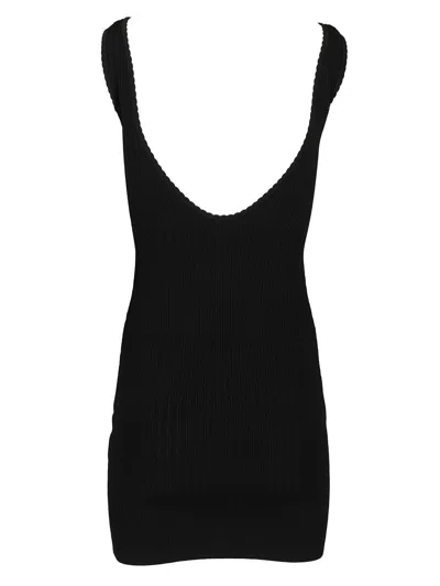 Jacquemus La Mini Robe Sierra Knitted Mini Dress In Black