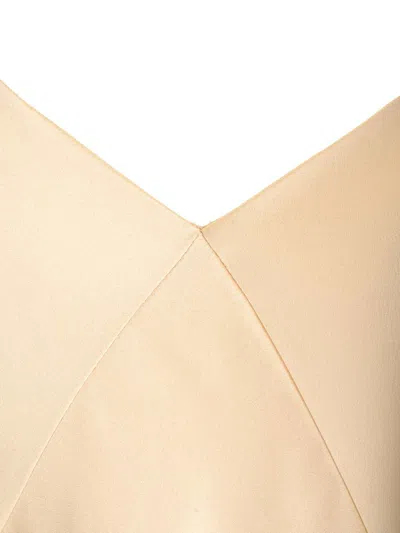 Max Mara Silk Satin Top Tops White In Yellow