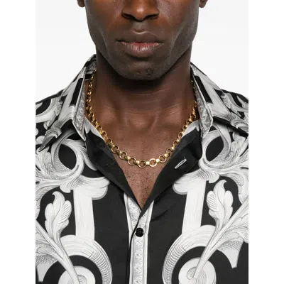 Versace Baroque Pattern Structured Collar Long Sleeves Shirt