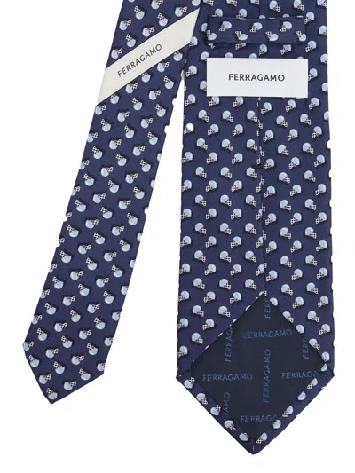 Ferragamo Silk Tie Ties And Bow Ties Blue