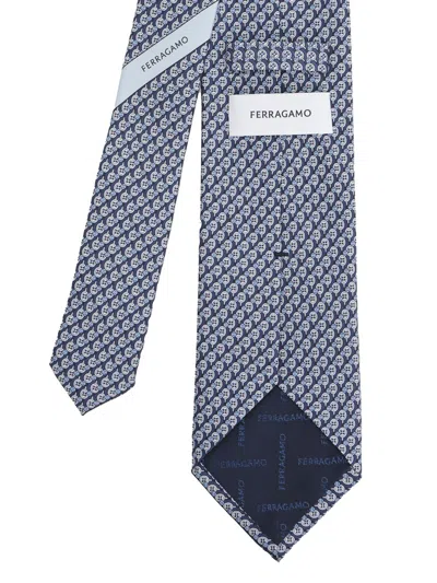 Ferragamo Silk Tie Ties And Bow Ties Blue In Blue