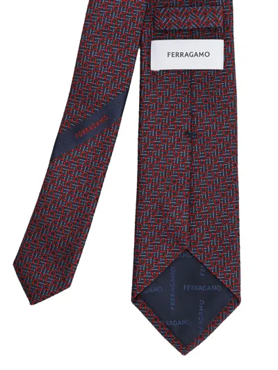 Ferragamo Silk Tie Ties And Bow Ties Multicolor In Brown