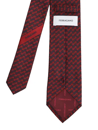 Ferragamo Silk Tie Ties And Bow Ties Multicolor In Red